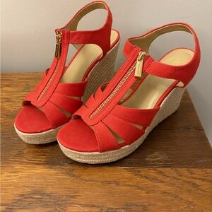 Michael Kors Red Wedge Sandals